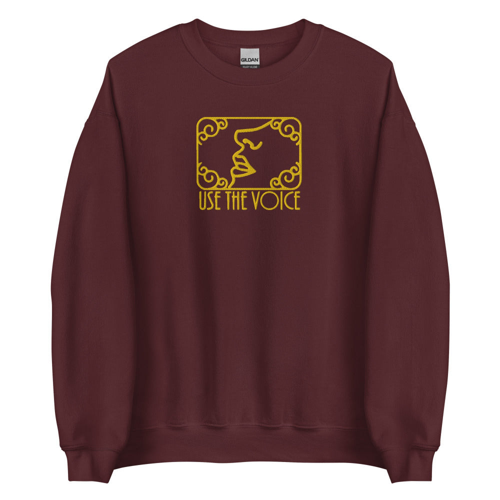 Use The Voice Embroidered Sweatshirt - Maroon Color